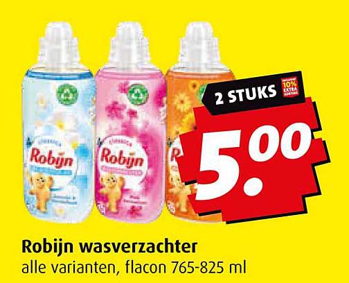 Robijn wasverzachter alle varianten, flacon 765-825 ml