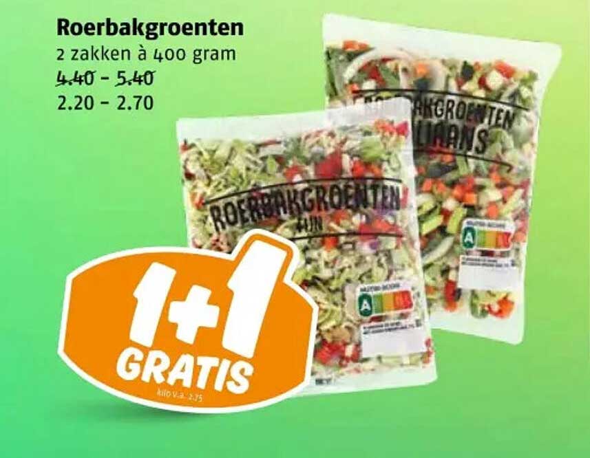 Roerbakgroenten 2 zakken à 400 gram