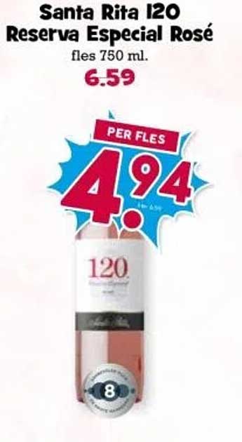 Santa Rita 120 Reserva Especial Rosé fles 750 ml.