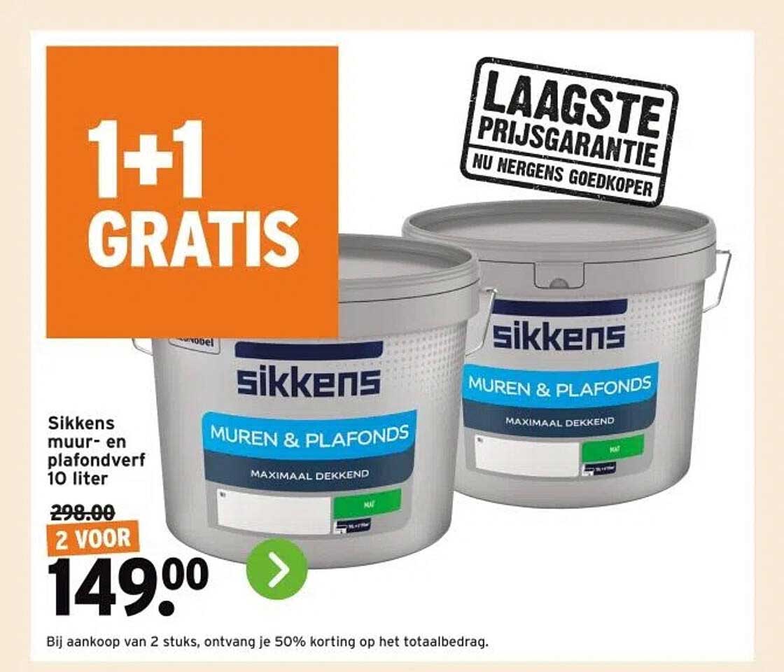 Sikkens muur- en plafondverf 10 liter