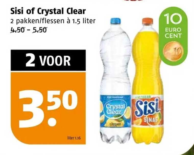 Sisi of Crystal Clear 2 pakken/flessen à 1.5 liter
