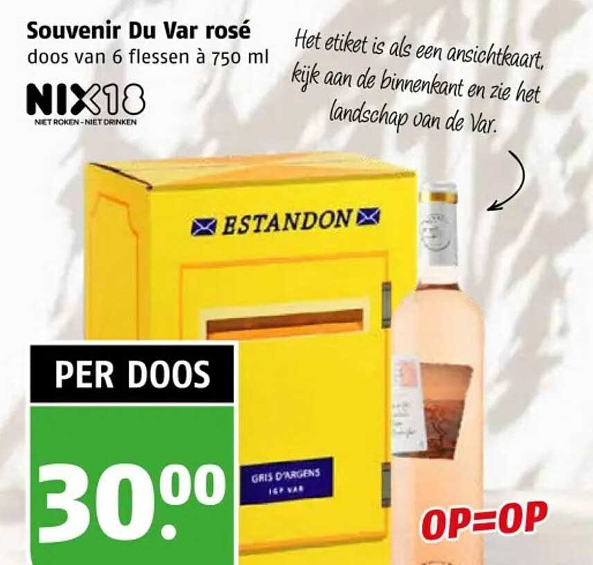 Souvenir Du Var rosé doos van 6 flessen à 750 ml