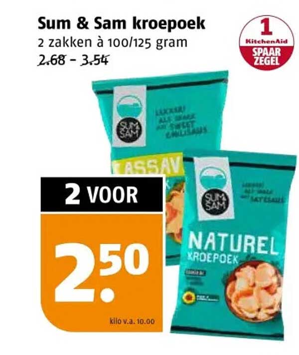 Sum & Sam kroepoek 2 zakken à 100/125 gram