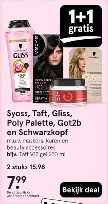 Syoss, Taft, Gliss, Poly Palette, Got2b en Schwarzkopf