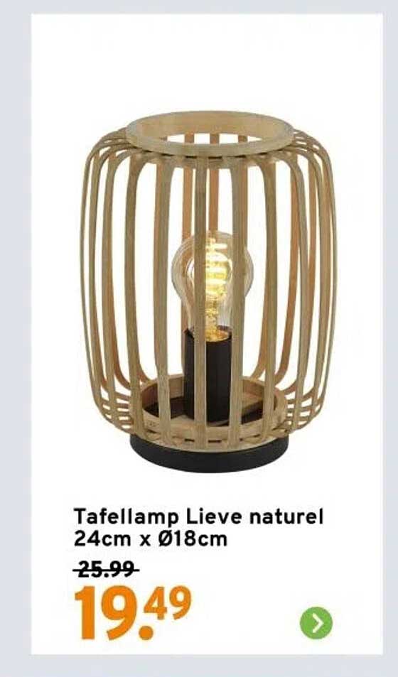 Tafellamp Lieve naturel 24cm x Ø18cm
