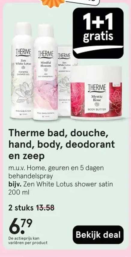 Therme bad, douche, hand, body, deodorant en zeep