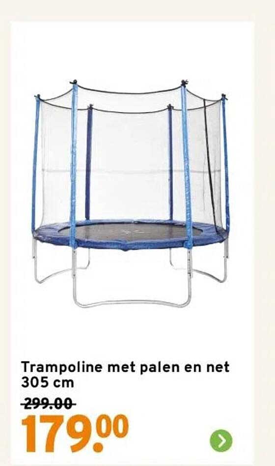 Trampoline met palen en net 305 cm