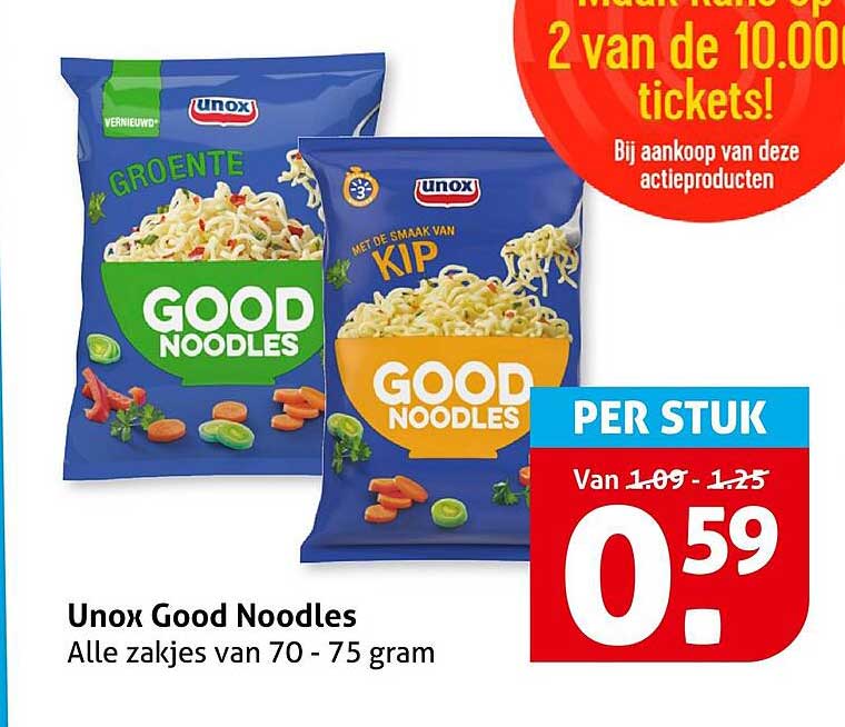 Unox Good Noodles Alle zakjes van 70 - 75 gram