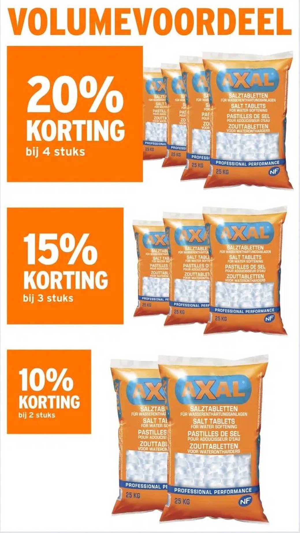 VOLUMEVOORDEEL: 20% KORTING bij 4 stuks, 15% KORTING bij 3 stuks, 10% KORTING bij 2 stuks