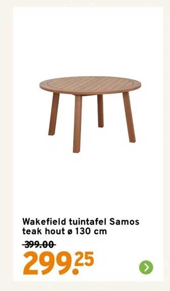 Wakefield tuintafel Samos teak hout ø 130 cm