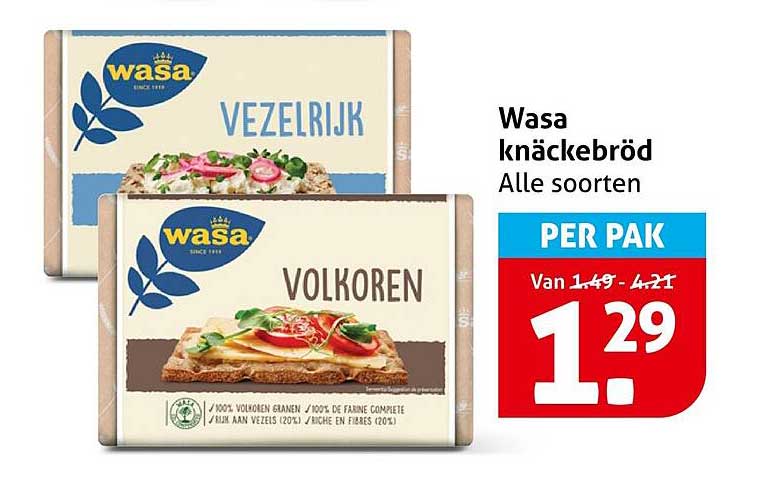 Wasa knäckebröd Alle soorten