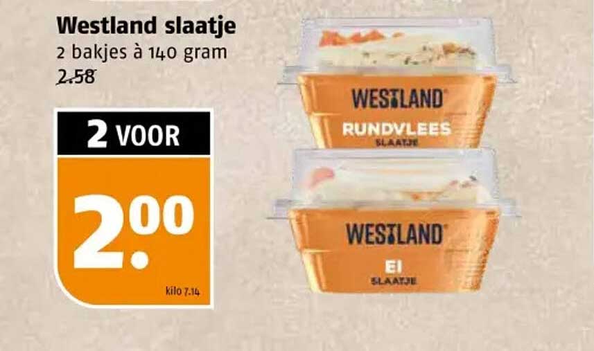Westland slaatje 2 bakjes à 140 gram