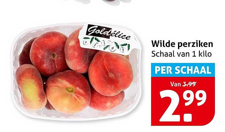 Wilde perziken Schaal van 1 kilo