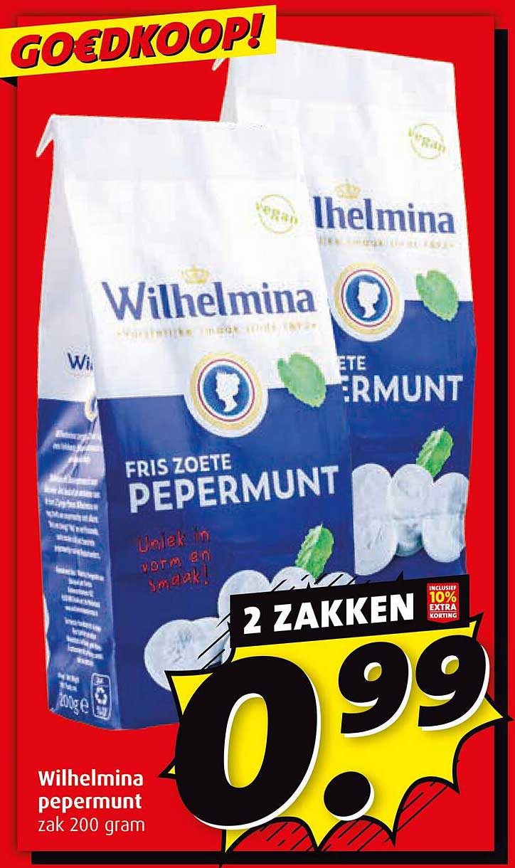 Wilhelmina pepermunt zak 200 gram