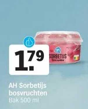 AH Sorbetijs bosvruchten Bak 500 ml