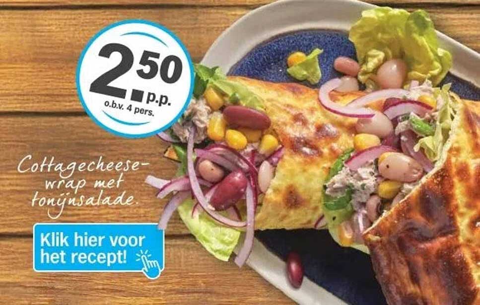 Cottagecheese-wrap met tonijnsalade.