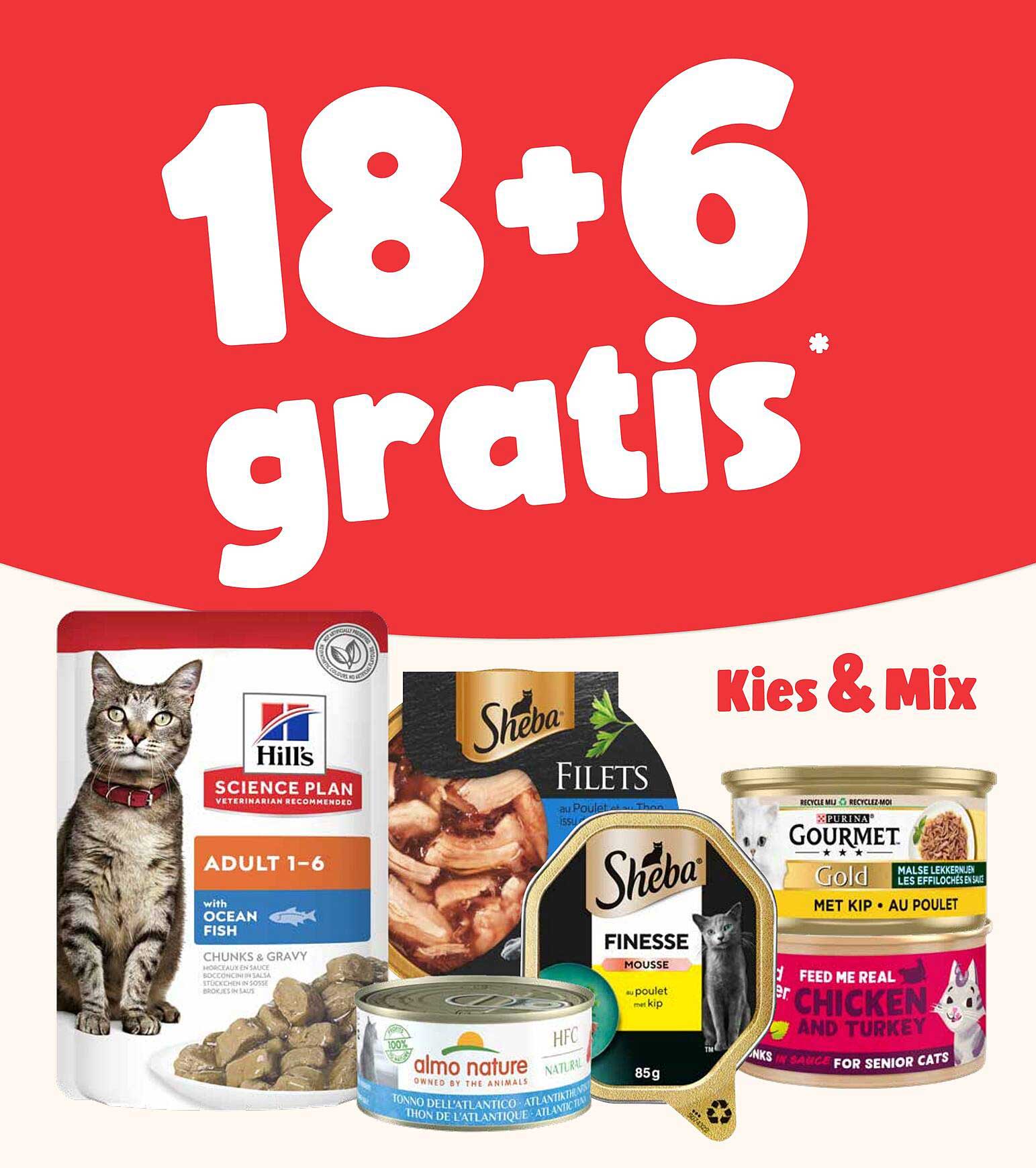 18+6 gratis Kies & Mix