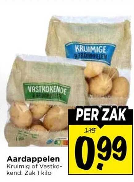 Aardappelen Kruidig of Vastrokend. Zak 1 kilo PER ZAK