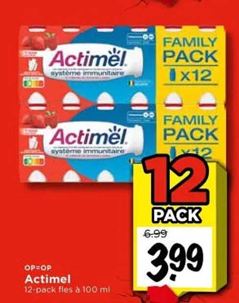 Actimel 12-pack flessen à 100 ml