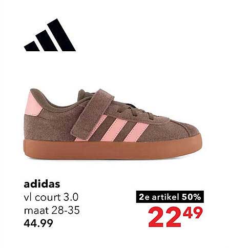 adidas vl court 3.0 maat 28-35 2e artikel 50%