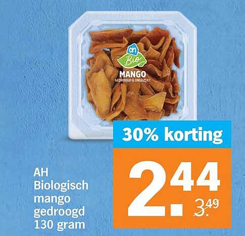 AH Biologisch mango gedroogd 130 gram 30% korting