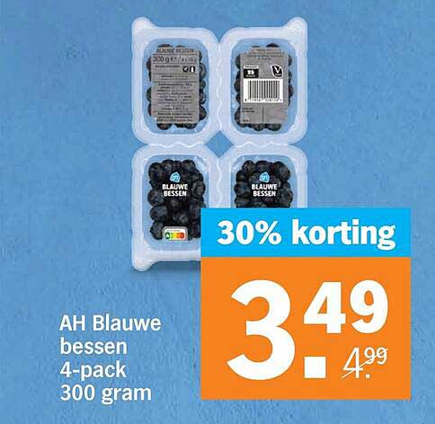 AH Blauwe bessen 4-pack 300 gram