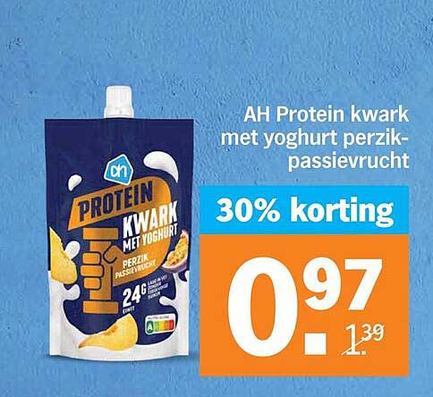 AH Protein kwark met yoghurt perzik-passievrucht 30% korting