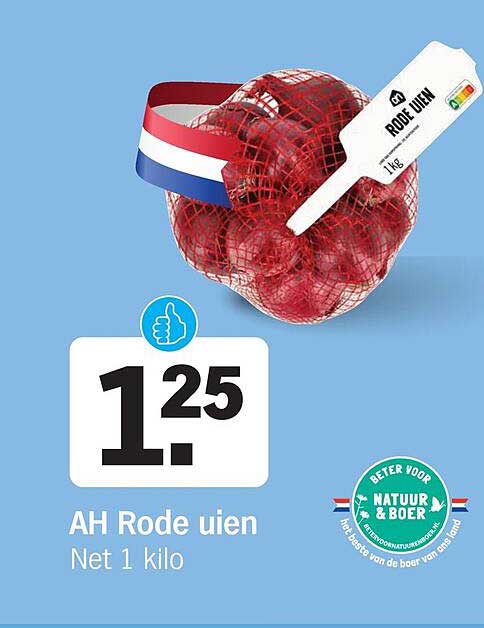 AH Rode uien Net 1 kilo