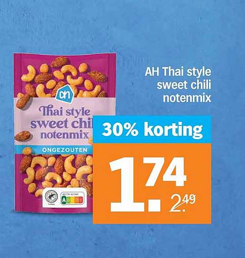 AH Thai style sweet chili notenmix 30% korting
