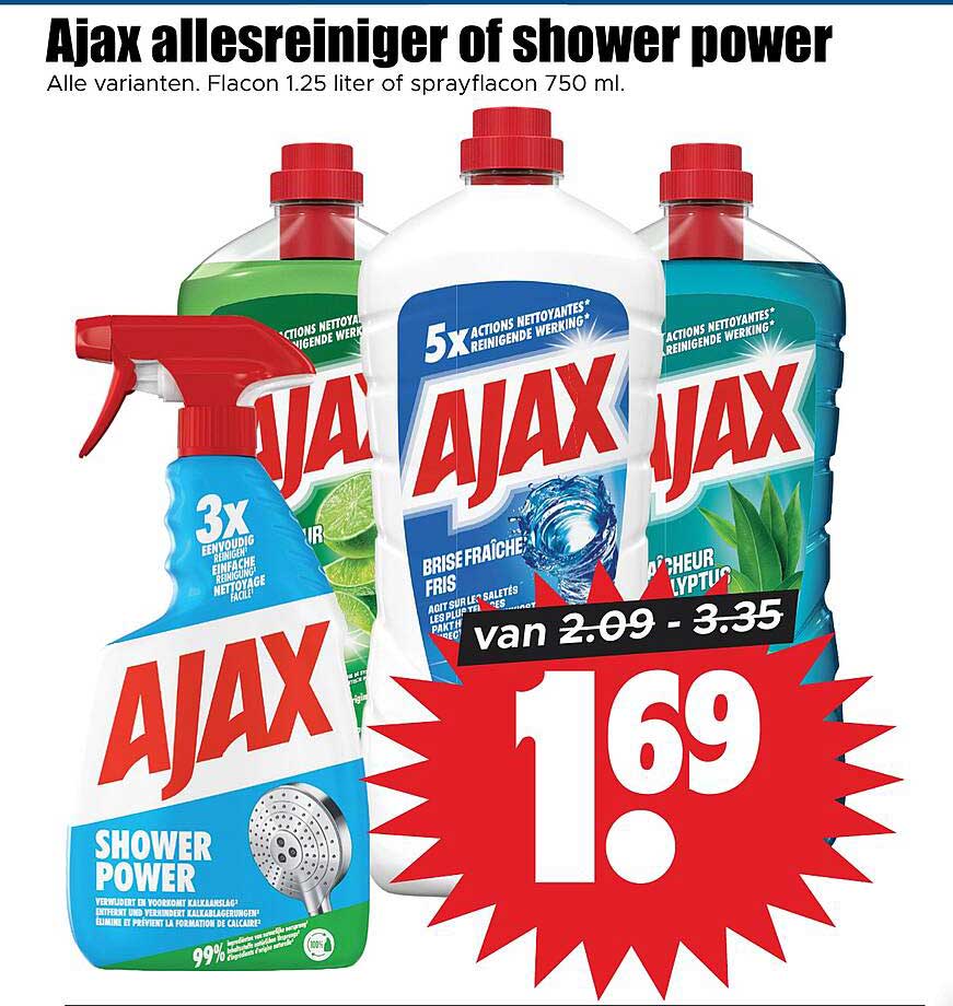 Ajax allesreiniger of shower power