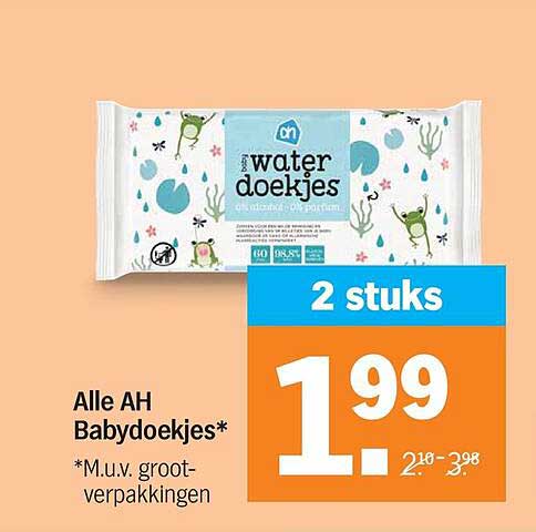 Alle AH Babydoekjes* *M.u.v. groot-verpakkingen 2 stuks