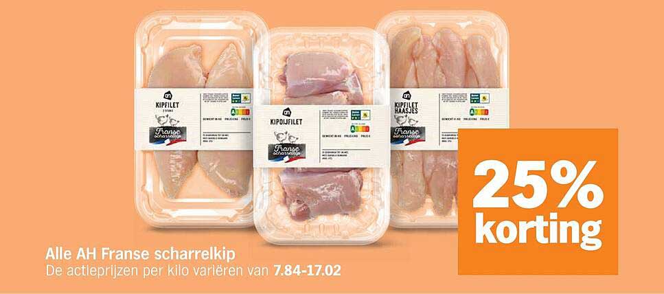 Alle AH Franse scharrelkip 25% korting