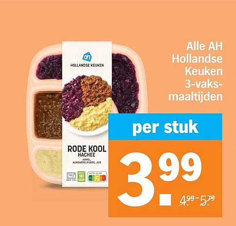 Alle AH Hollandse Keuken 3-vaks-maaltijden per stuk