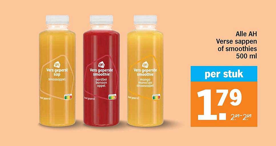 Alle AH Verse sappen of smoothies 500 ml