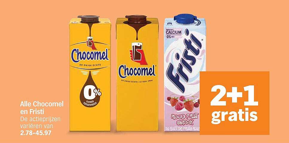 Alle Chocomel en Fristi 2+1 gratis