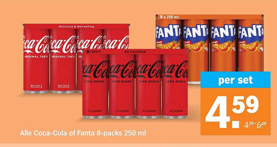 Alle Coca-Cola of Fanta 8-packs 250 ml
