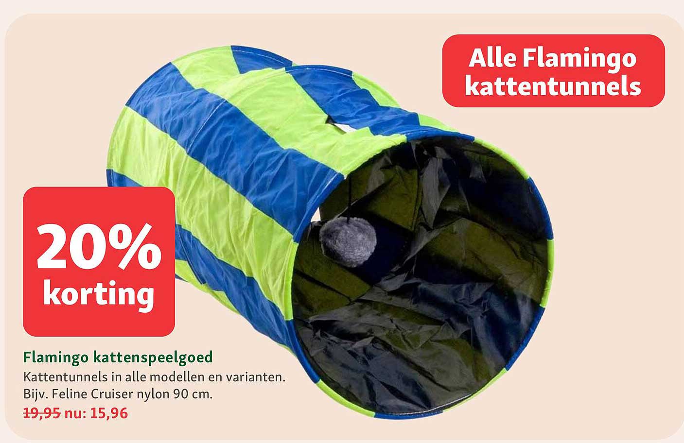 Alle Flamingo kattentunnels 20% korting