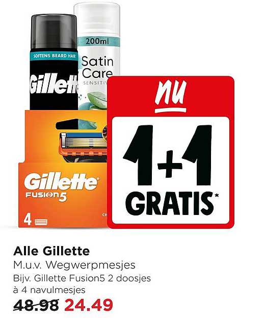 Alle Gillette 1+1 gratis
