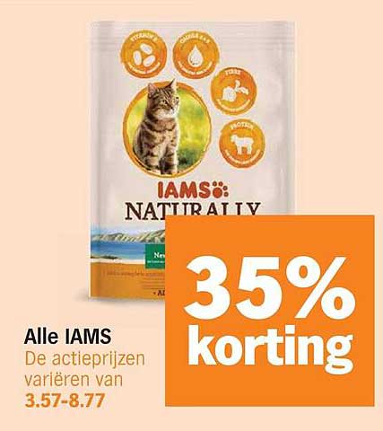 Alle IAMS 35% korting
