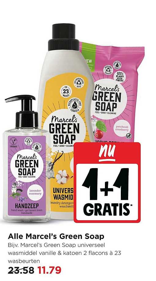 Alle Marcel’s Green Soap 1+1 GRATIS