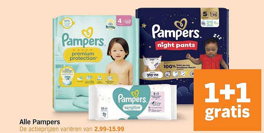 Alle Pampers 1+1 gratis