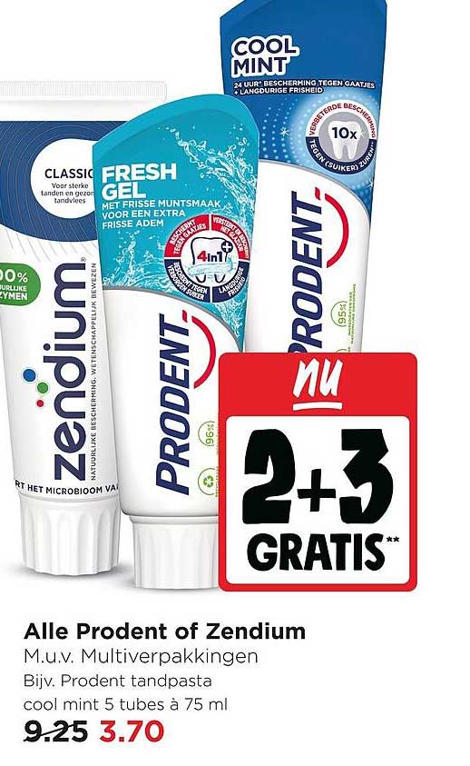 Alle Prodent of Zendium 2+3 GRATIS