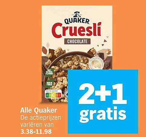 Alle Quaker 2+1 gratis