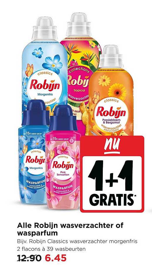Alle Robijn wasverzachter of wasparfum 1+1 GRATIS
