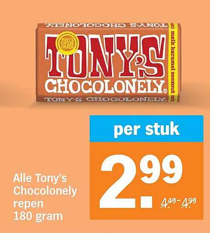 Alle Tony’s Chocolonely repen 180 gram