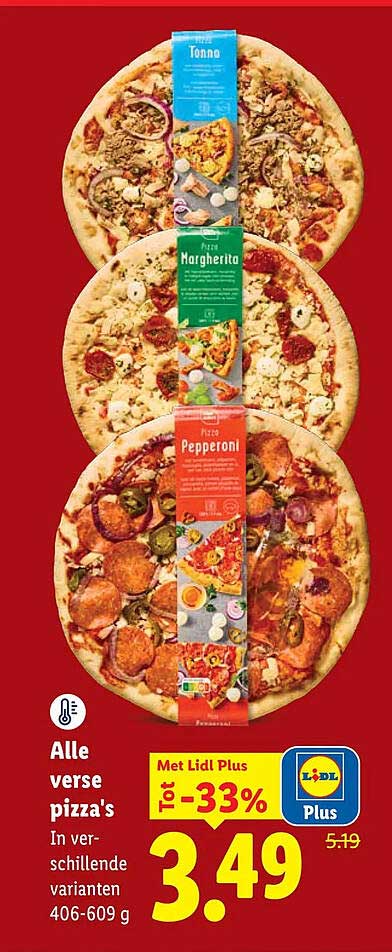 Alle verse pizza's