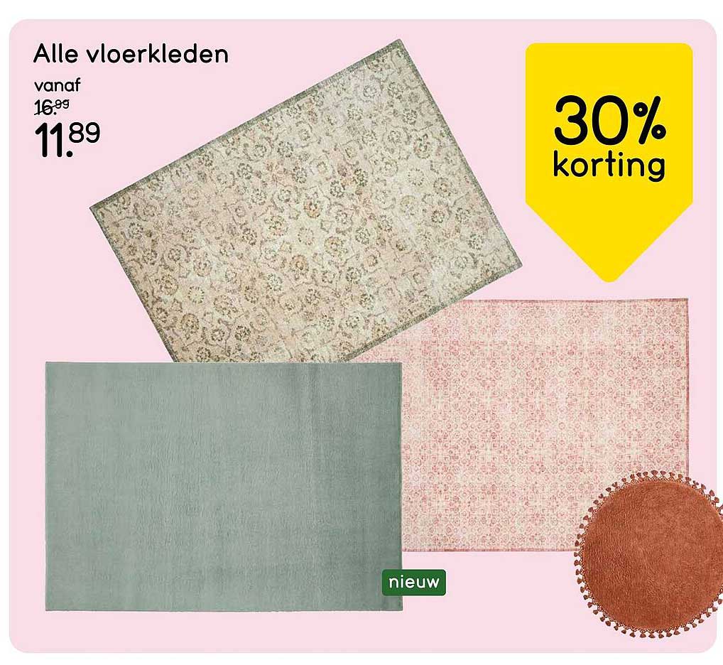 Alle vloerkleden 30% korting