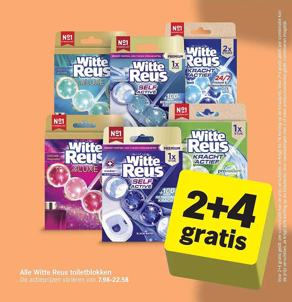 Alle Witte Reus toiletblokken 2+4 gratis