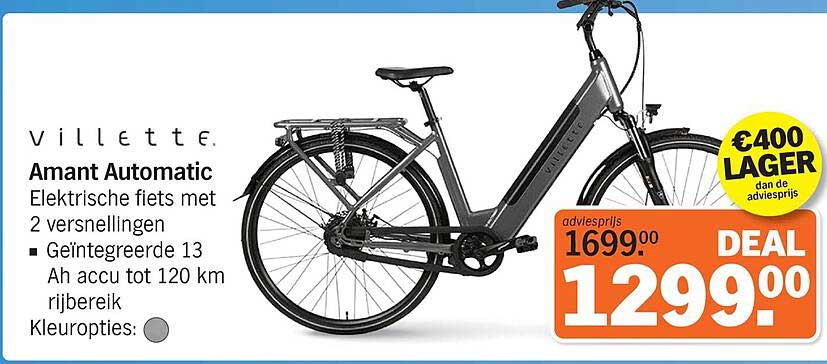 Amant Automatic Elektrische fiets met 2 versnellingen - Geïntegreerde 13 Ah accu tot 120 km rijbereik