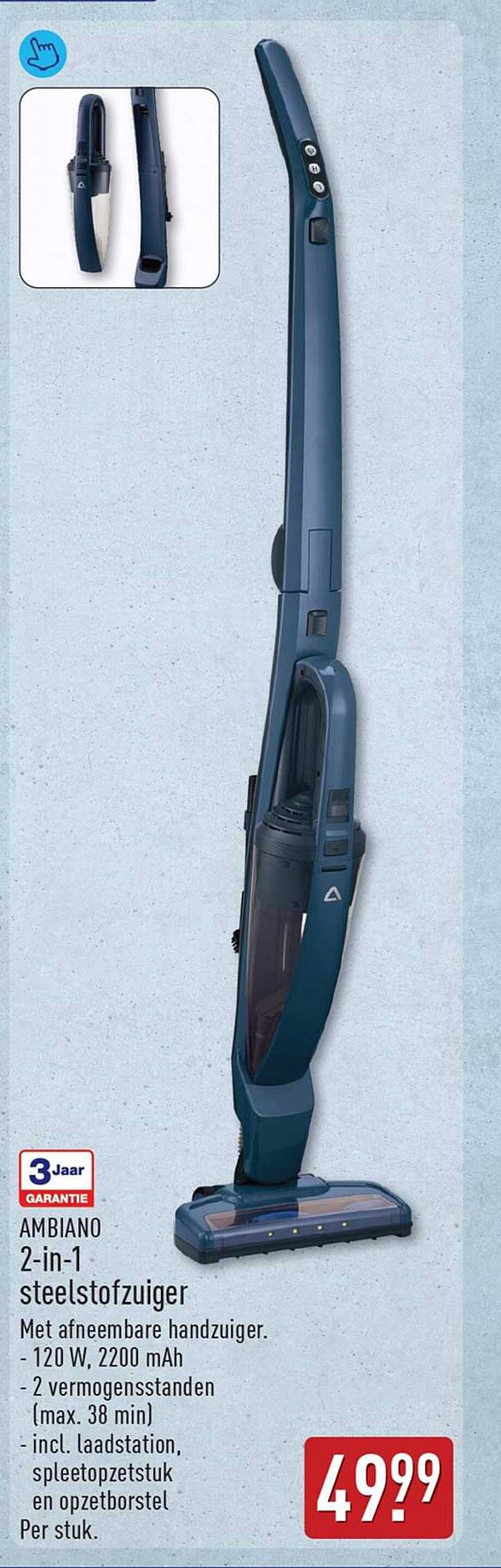 AMBIANO 2-in-1 steelstofzuiger